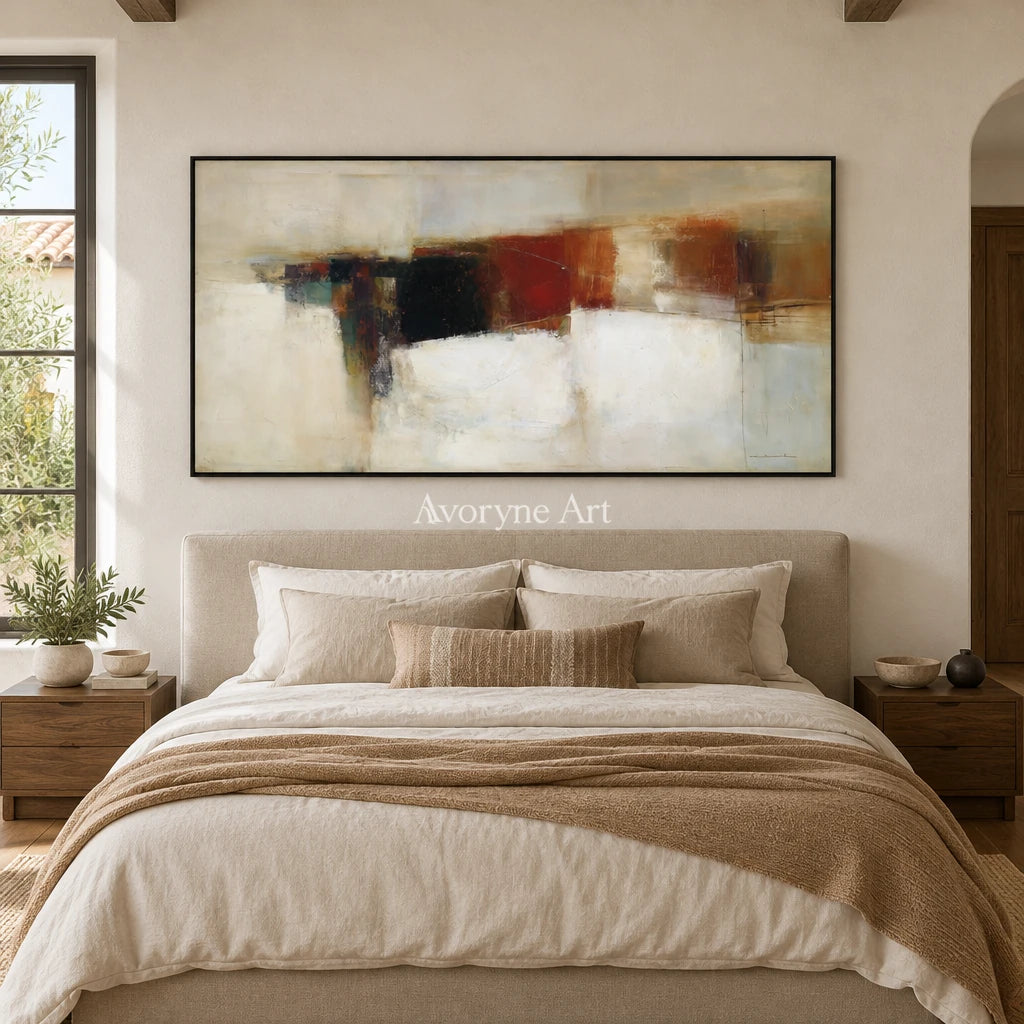 Ivory Open Interval: Earth Block Abstract — bedroom black