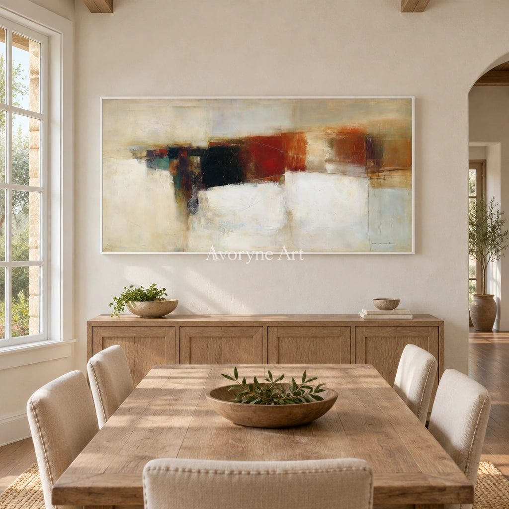 Ivory Open Interval: Earth Block Abstract — dining white