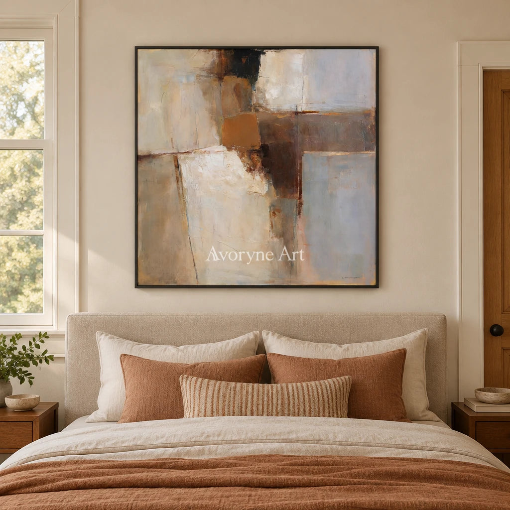 Ivory Open Verse: Earth Block Abstract — bedroom black