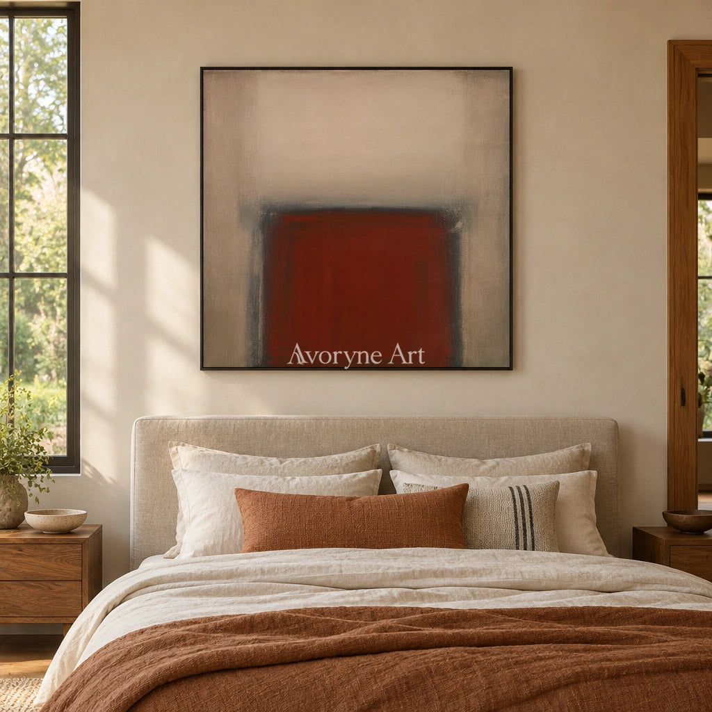 Ivory Lucent Trace: Earth Color Field Art — bedroom black