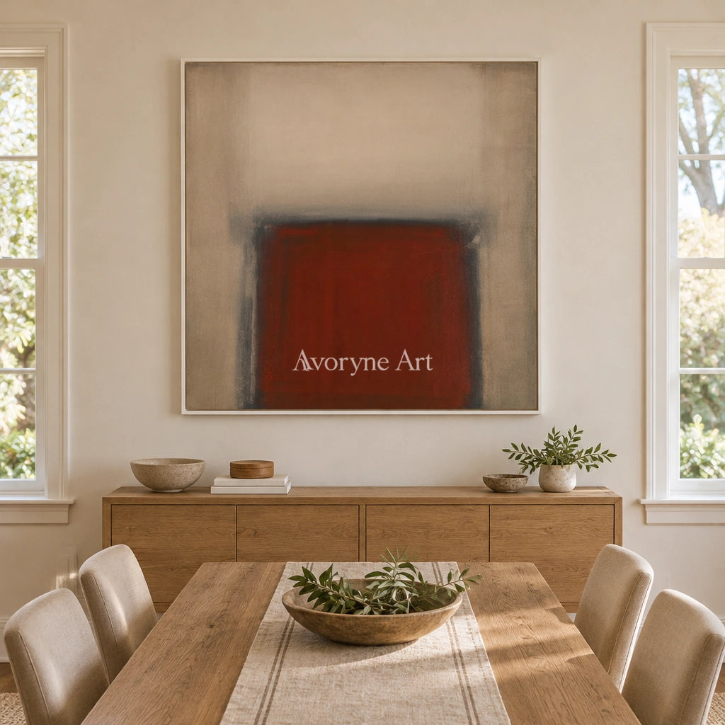 Ivory Lucent Trace: Earth Color Field Art — dining white