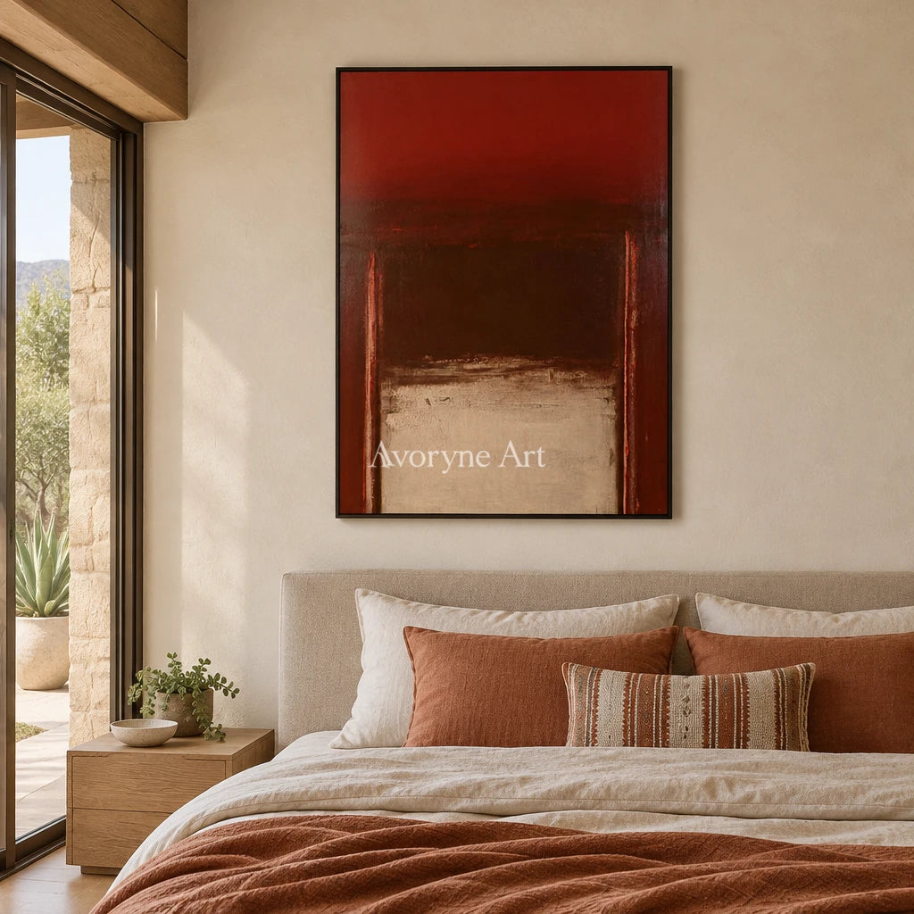 Ivory Lucent Drift: Earth Color Field Art — bedroom black