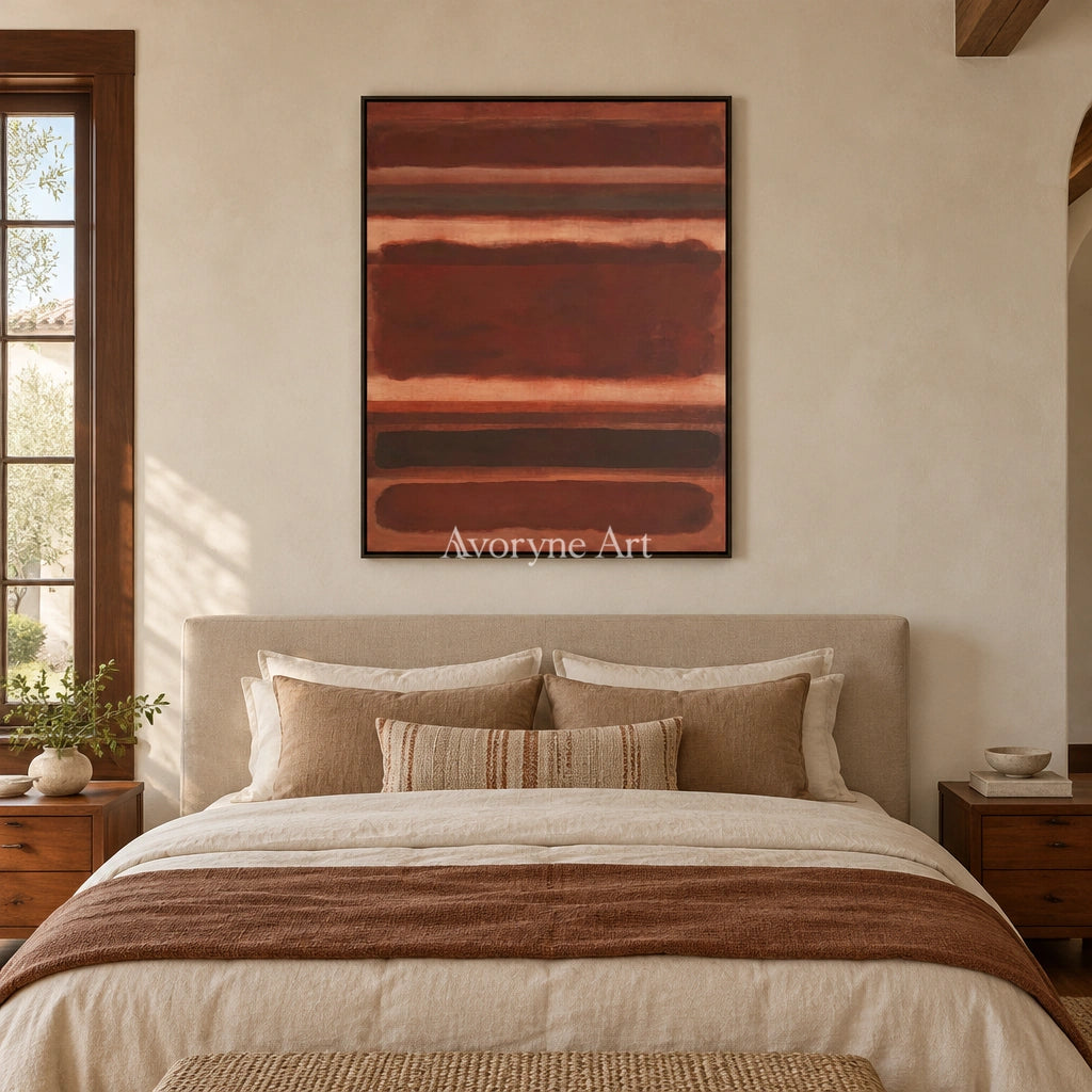 Ivory Lucent Interval: Earth Color Field Art — bedroom black