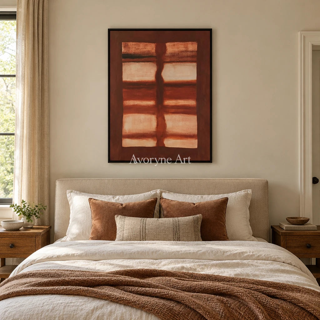 Ivory Lucent Reverie: Earth Color Field Art — bedroom black