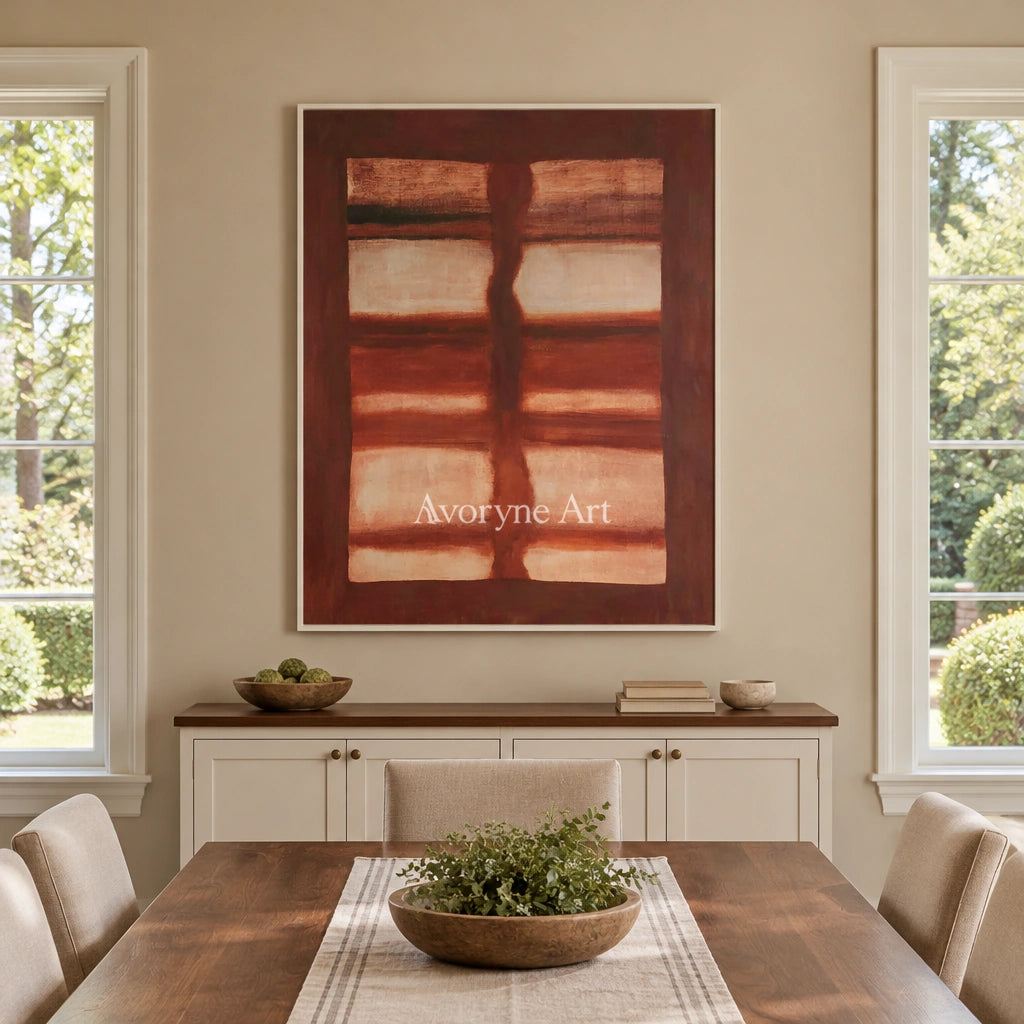 Ivory Lucent Reverie: Earth Color Field Art — dining white