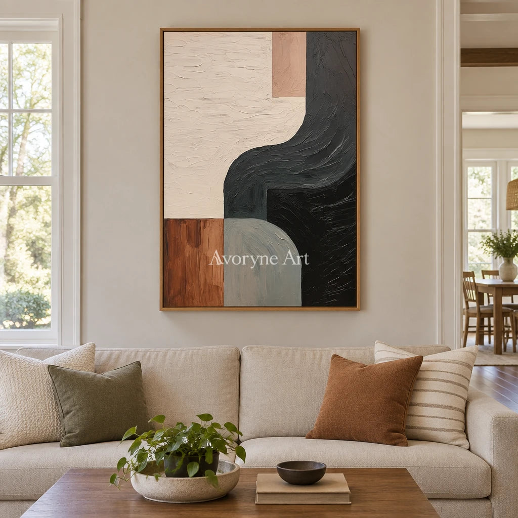Aster Mosaic: Earth Curve Abstract — villa wood