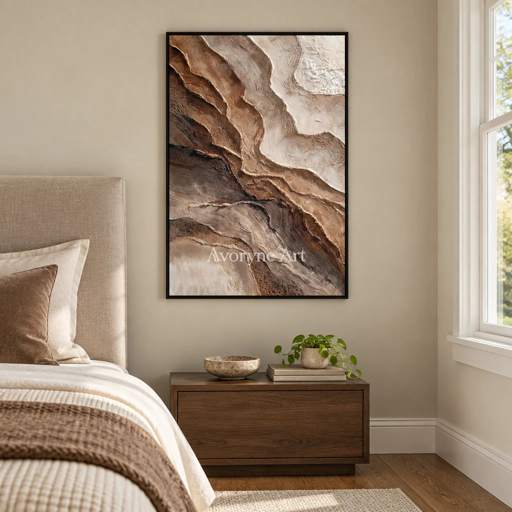 Aster Nocturne: Earth Fold Relief — bedroom black