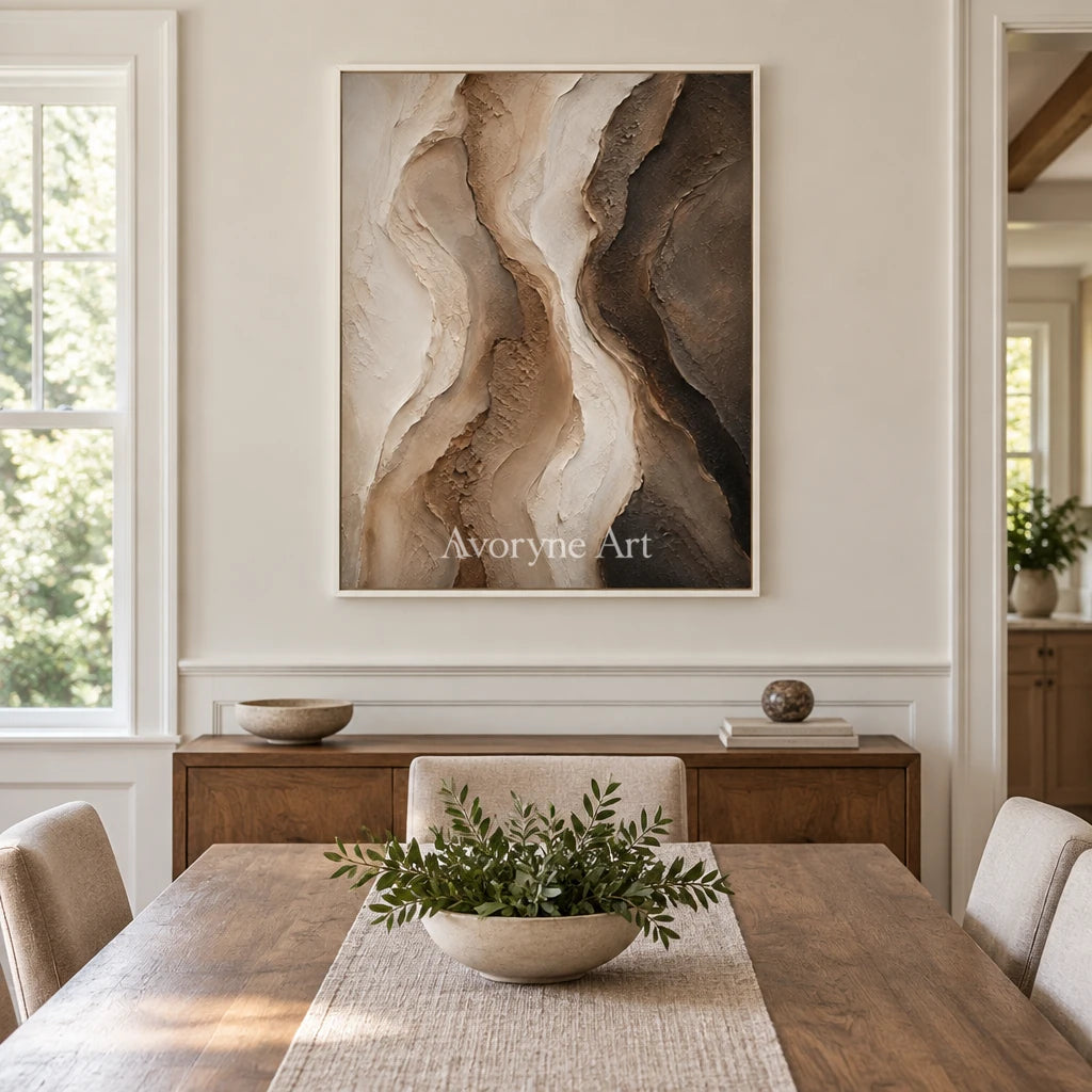 Aster Twig: Earth Fold Relief — dining white