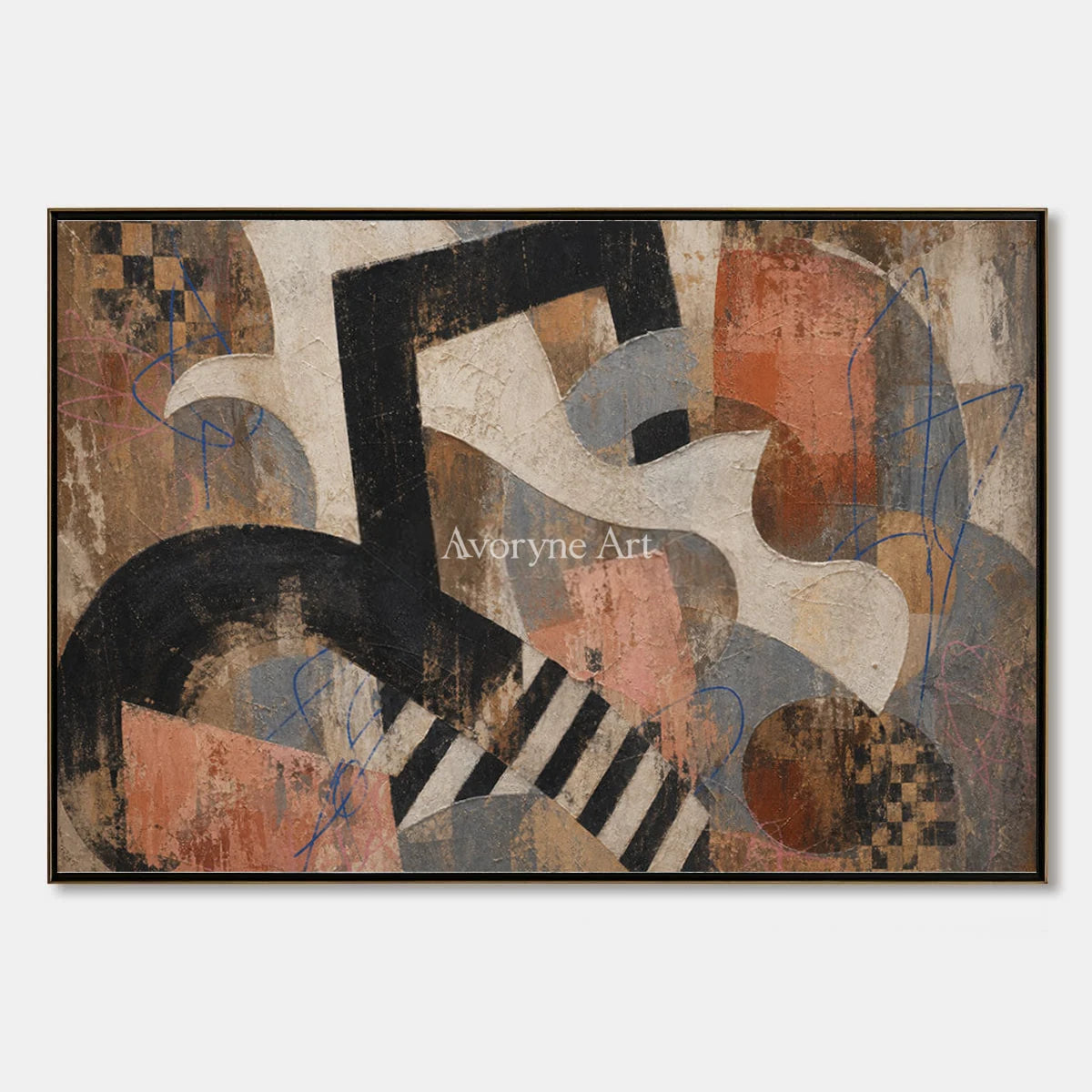 Woven Drift, hand-painted earth geometric art by Daniel Kowalski