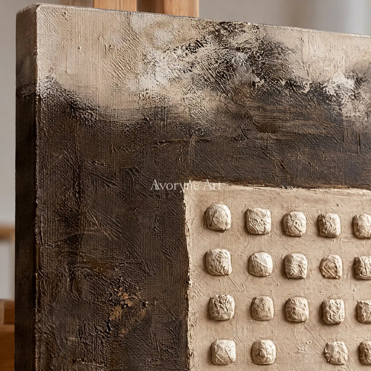 Aster Rhythm: Earth Grid Abstract — detail easel