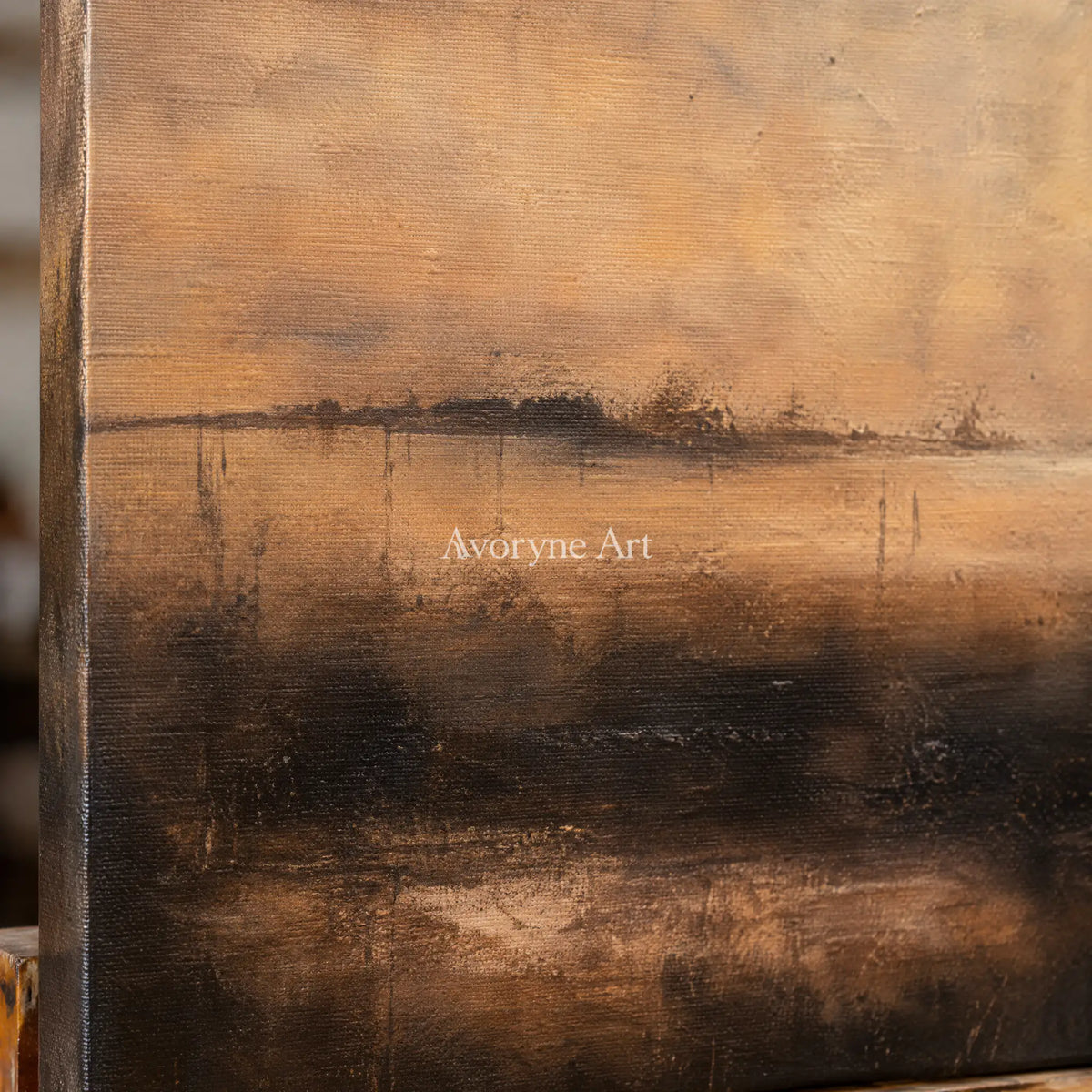 Aster Daybreak: Earth Mist Waterscape — detail easel