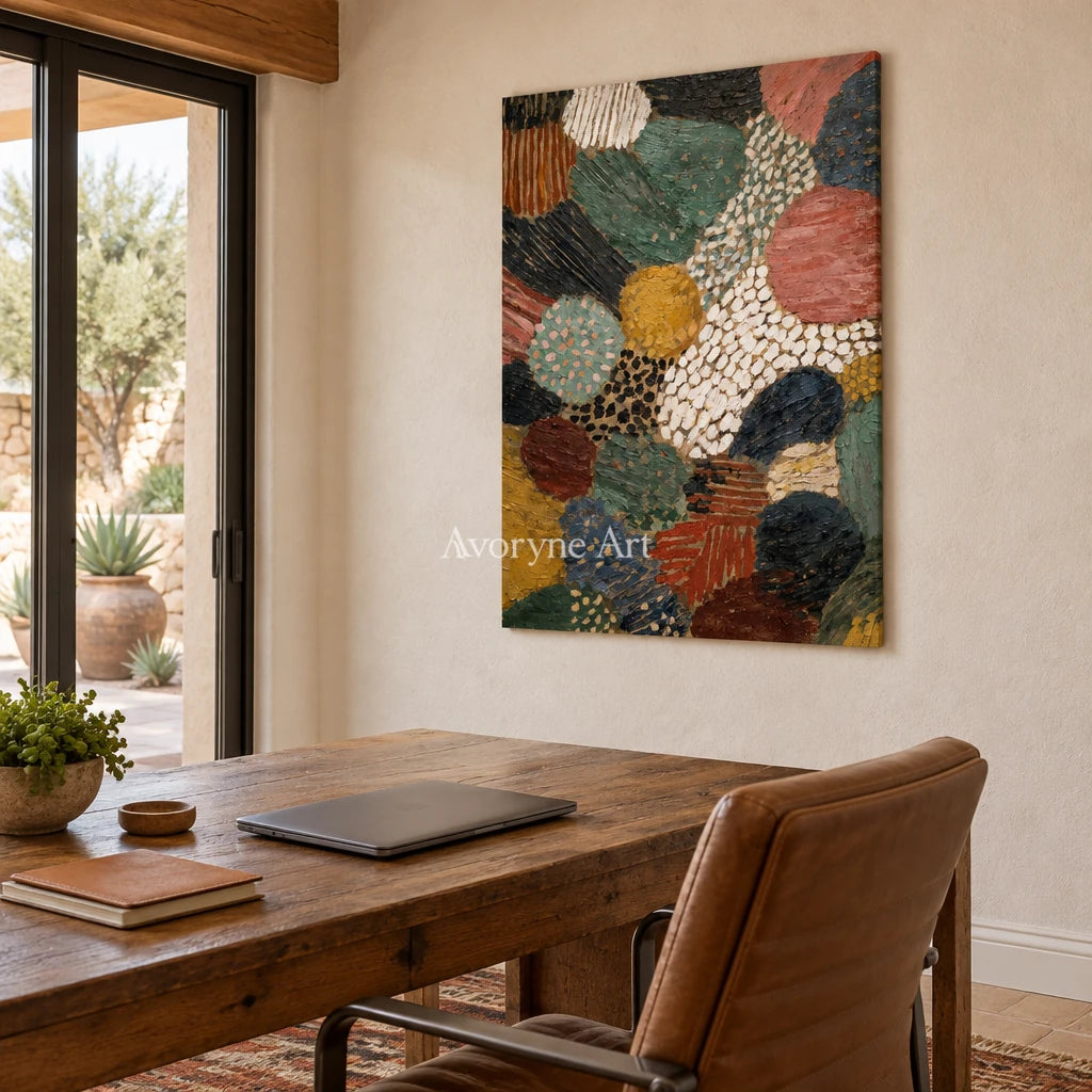 Ivory Distant Prelude: Earth Pattern Abstract — office frameless