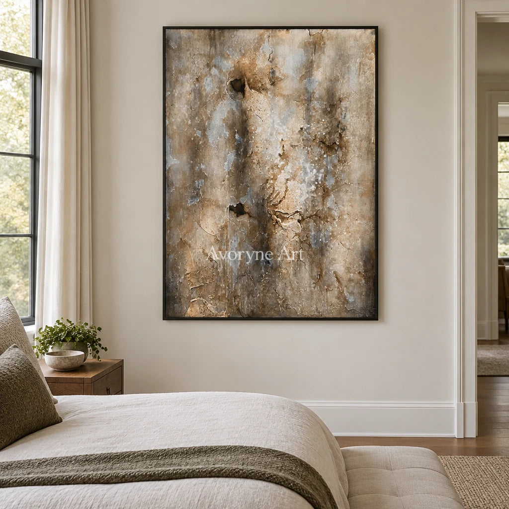 Aster Ember: Earth Texture Abstract — bedroom black