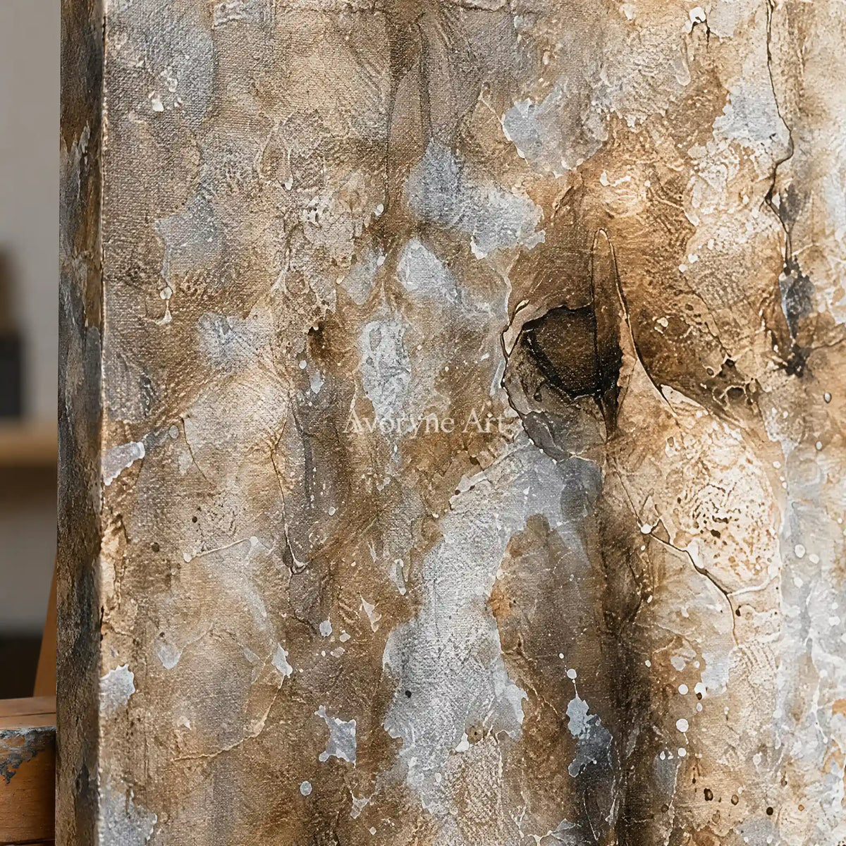 Aster Ember: Earth Texture Abstract — detail easel