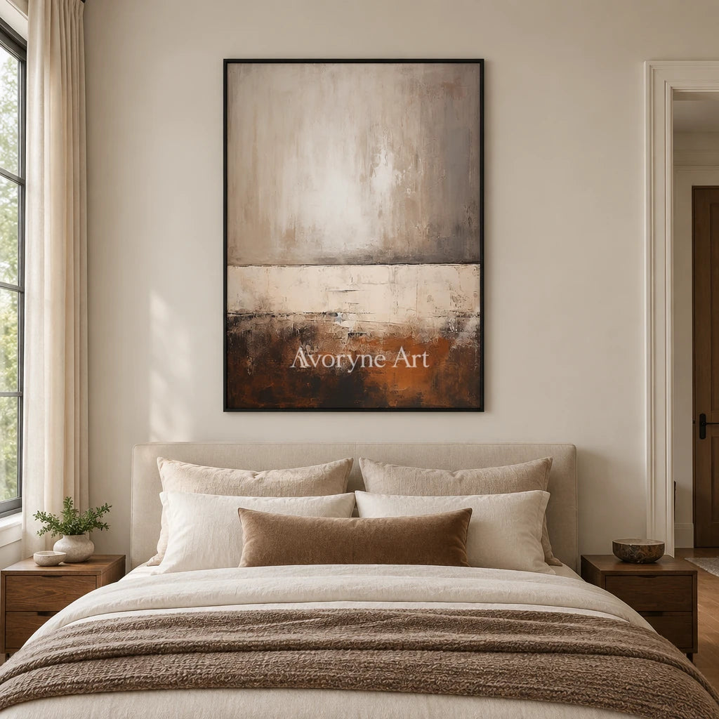Aster Crescent: Earth Tone Abstract — bedroom black