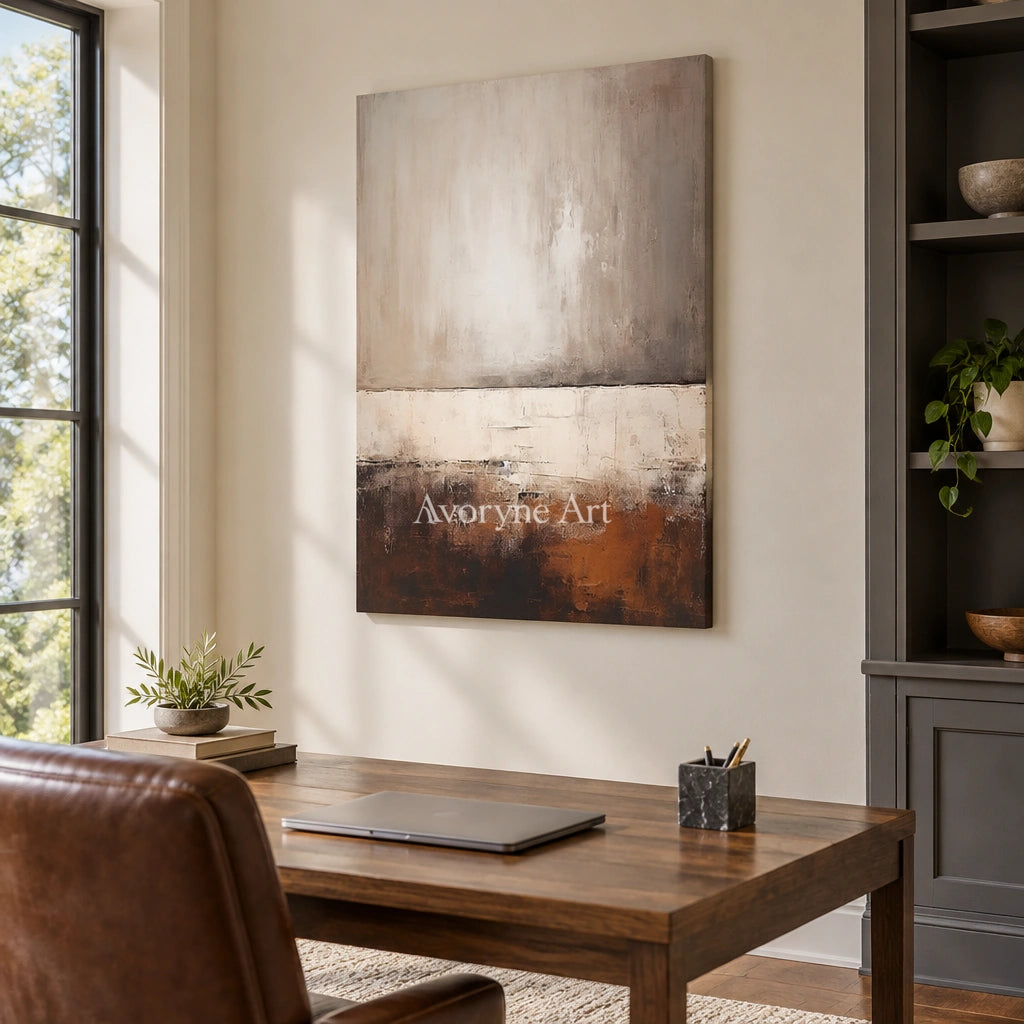 Aster Crescent: Earth Tone Abstract — office frameless