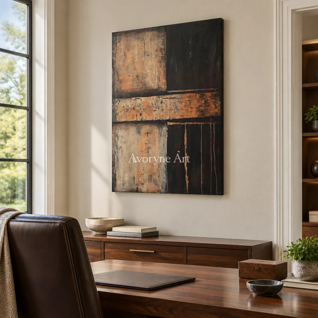 Aster Relic: Earth Tone Abstract — office frameless