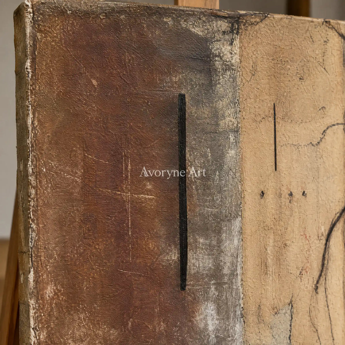 Aster Lattice: Earth Tone Abstract — detail easel