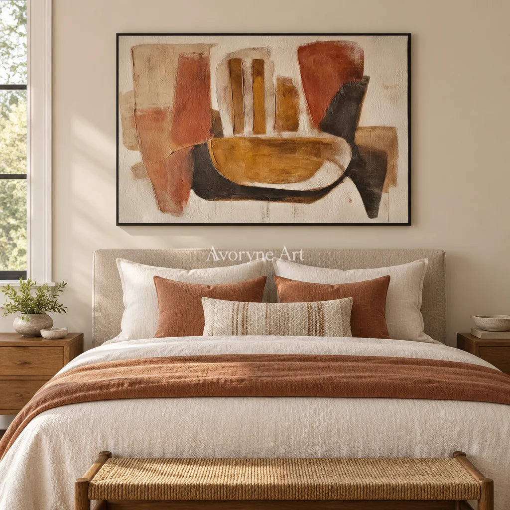 Aster Contour: Earth Tone Geometry — bedroom black