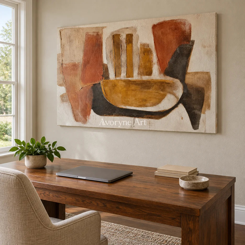 Aster Contour: Earth Tone Geometry — office frameless
