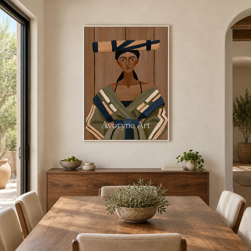 Ivory Winding Light: Earth Tone Portrait — dining white