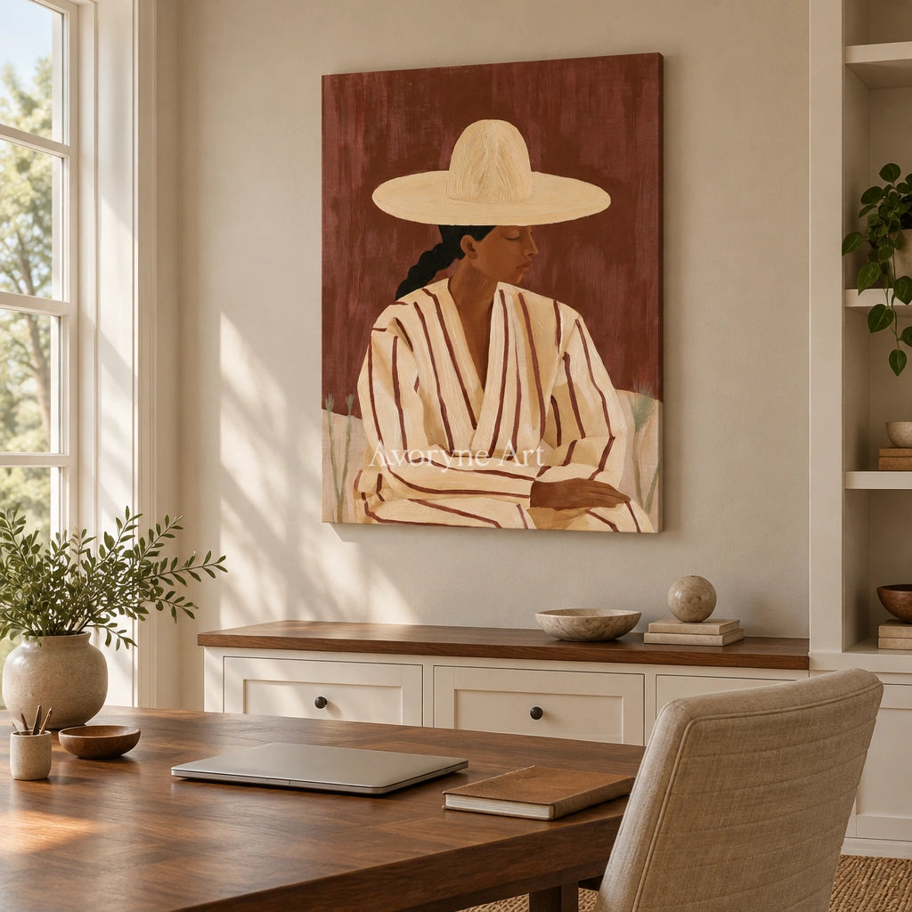 Ivory Winding Poem: Earth Tone Portrait — office frameless