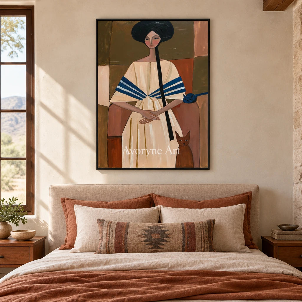 Ivory Winding Prelude: Earth Tone Portrait — bedroom black