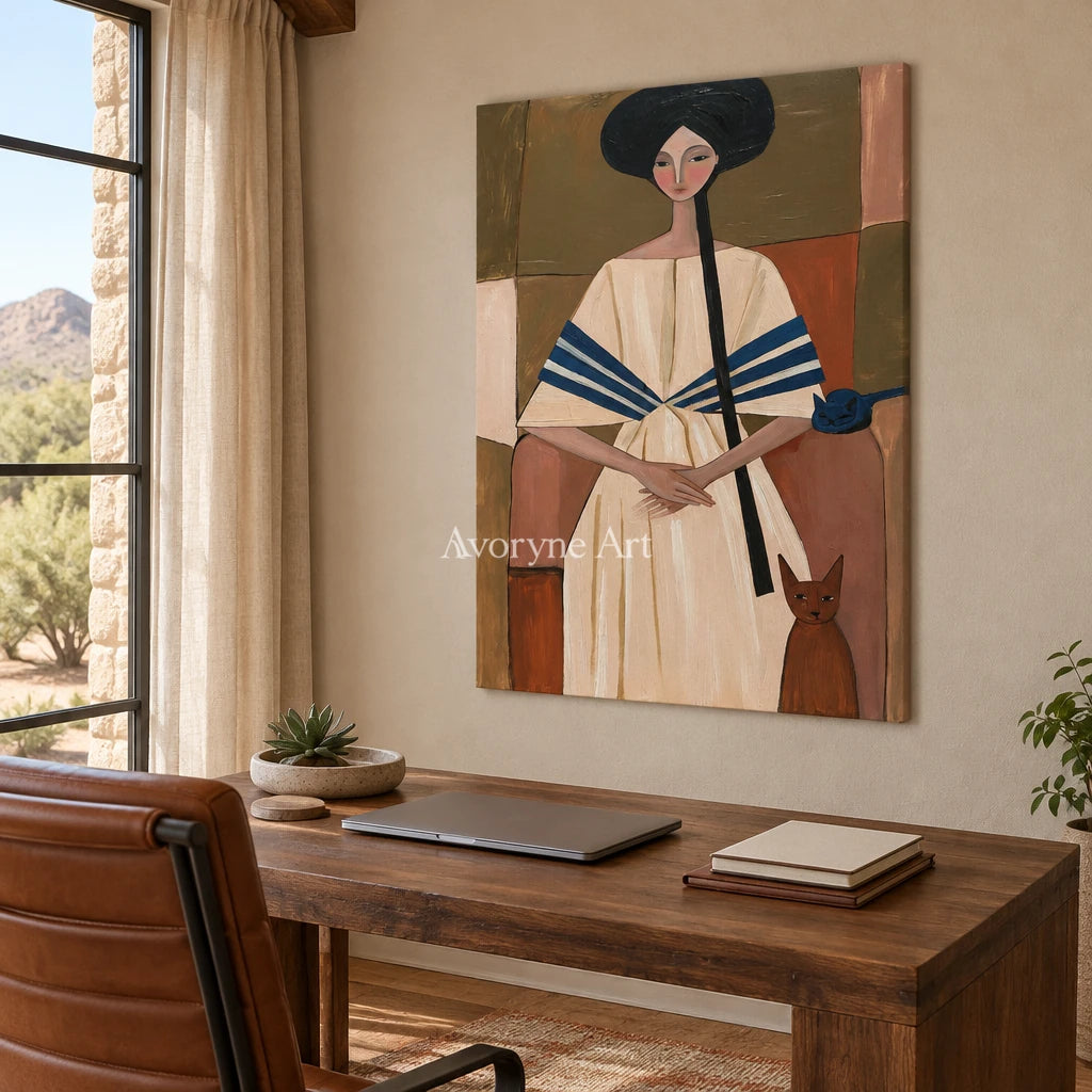 Ivory Winding Prelude: Earth Tone Portrait — office frameless