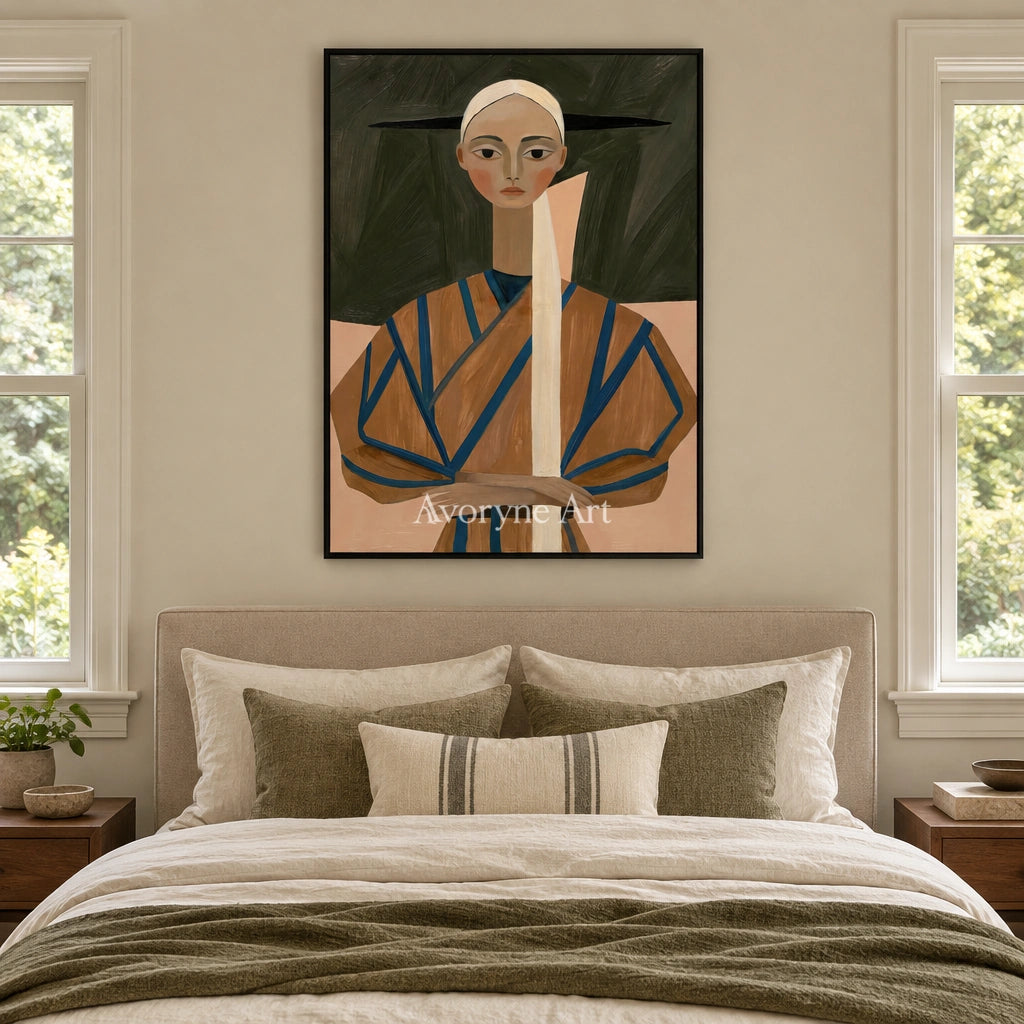 Ivory Tender Passage: Earth Tone Portrait — bedroom black