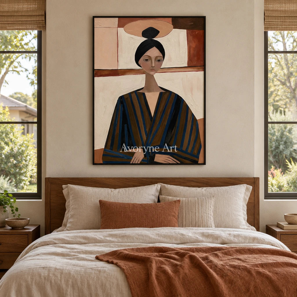 Ivory Tender Rhythm: Earth Tone Portrait — bedroom black