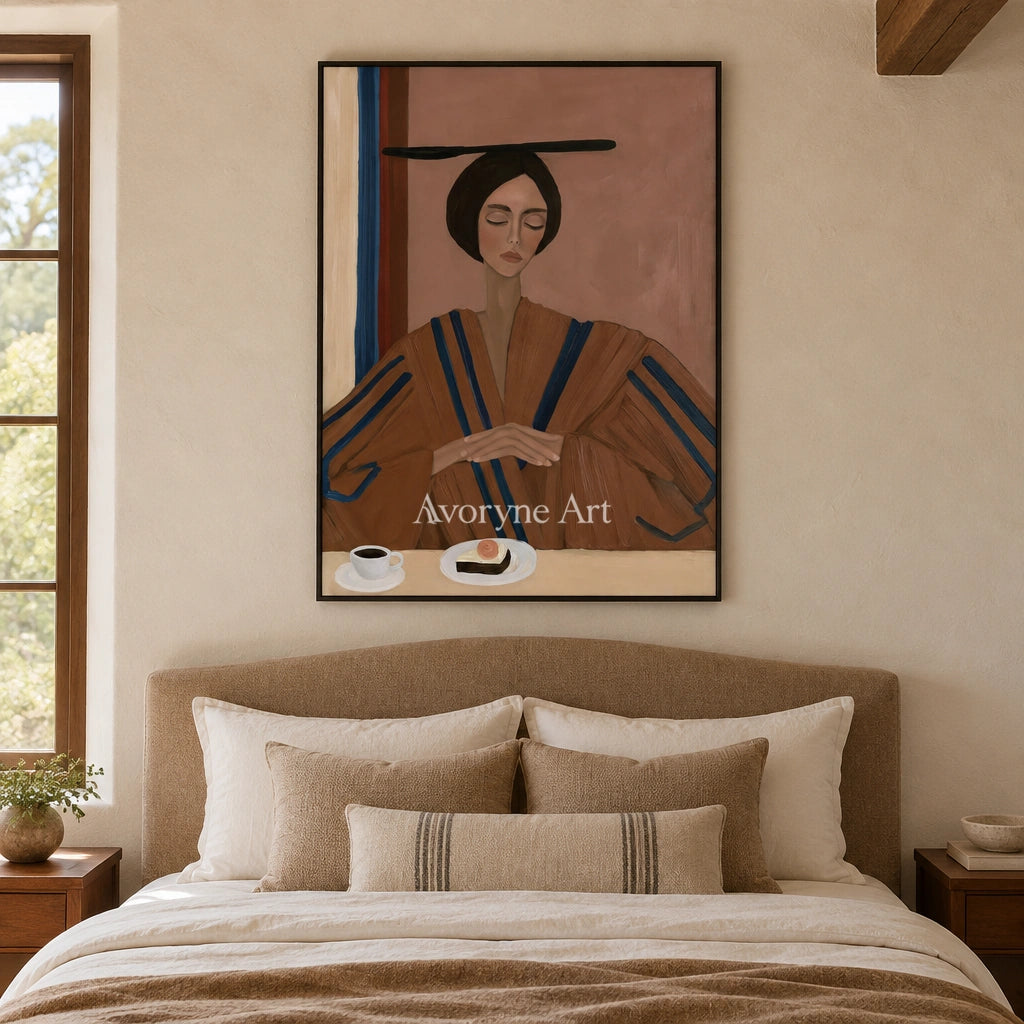 Ivory Tender Trace: Earth Tone Portrait — bedroom black