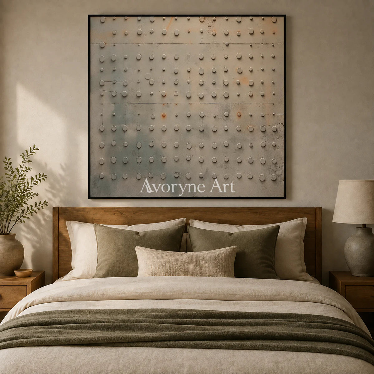 Strata Nocturne: Earth-Tone Textured Abstract Wall Art - bedroom black frame