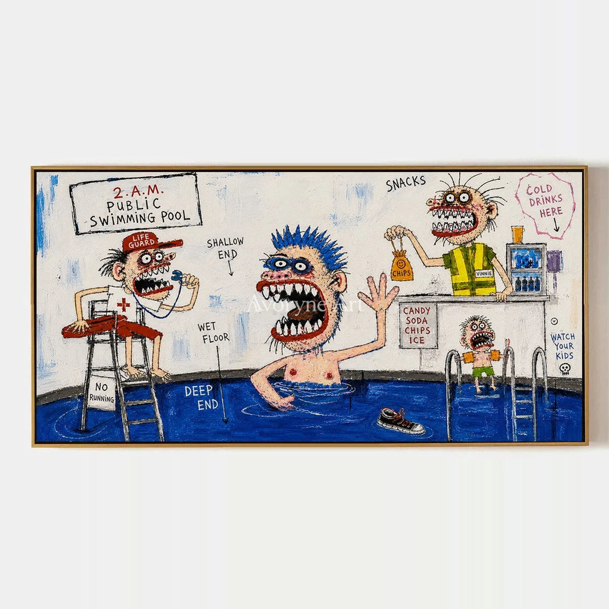 Warm Horizon, hand-painted everyday character wall art by Jeroen van der Meer