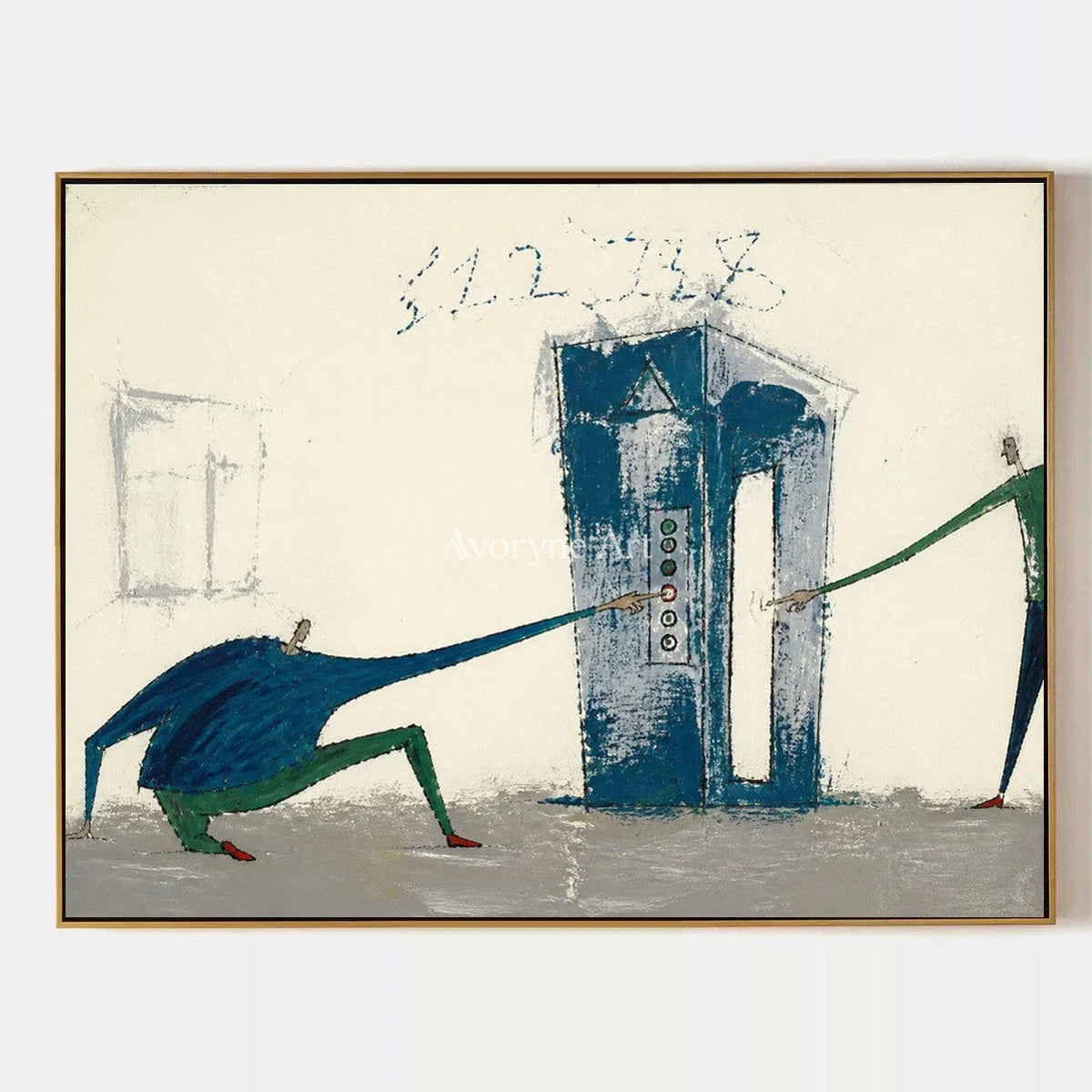 Warm Current, hand-painted everyday character wall art by Jeroen van der Meer