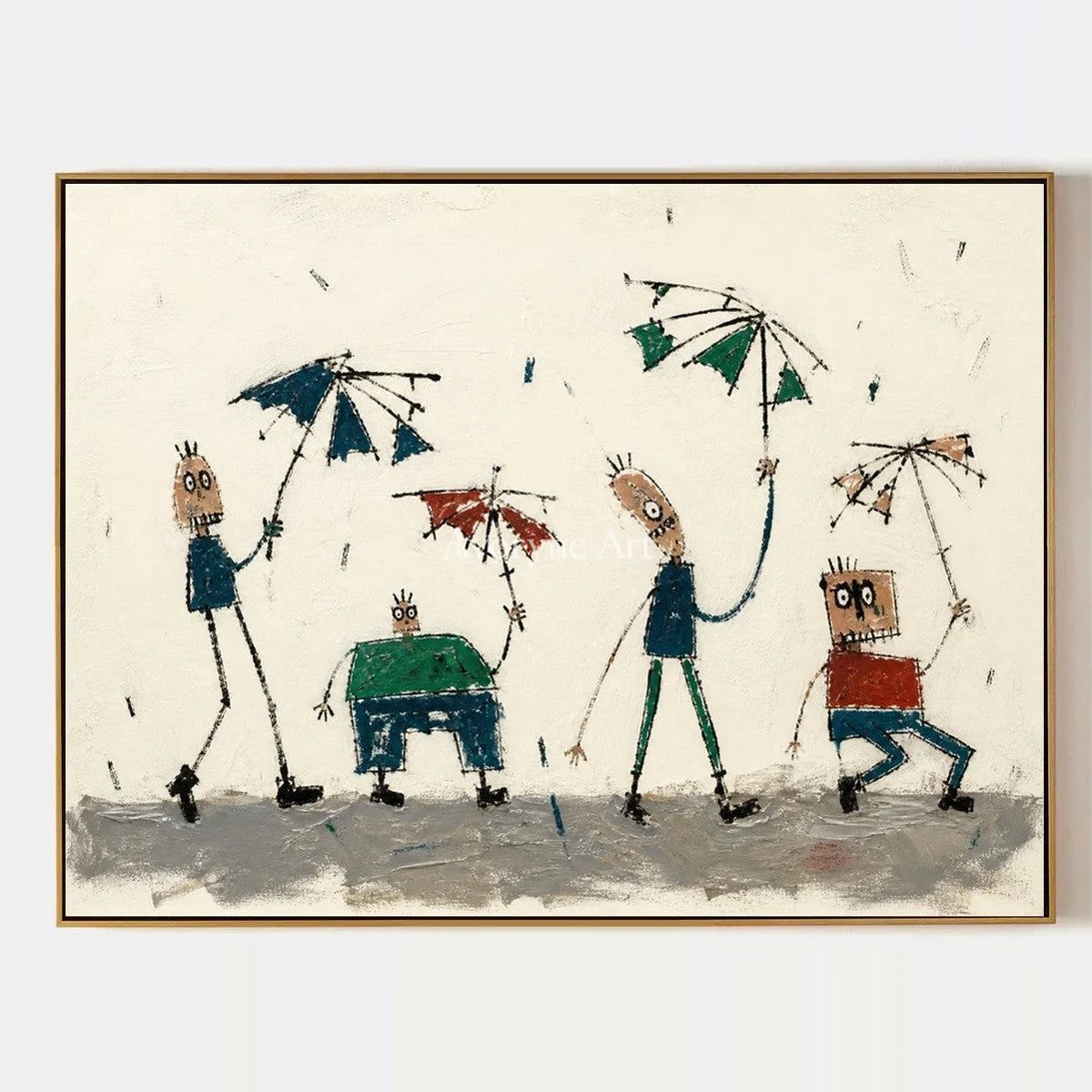 Warm Solace, hand-painted everyday character wall art by Jeroen van der Meer