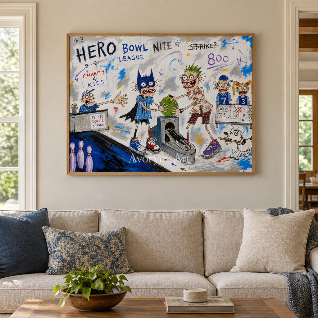Clear Passage everyday character wall art with a wood frame in a villa living space