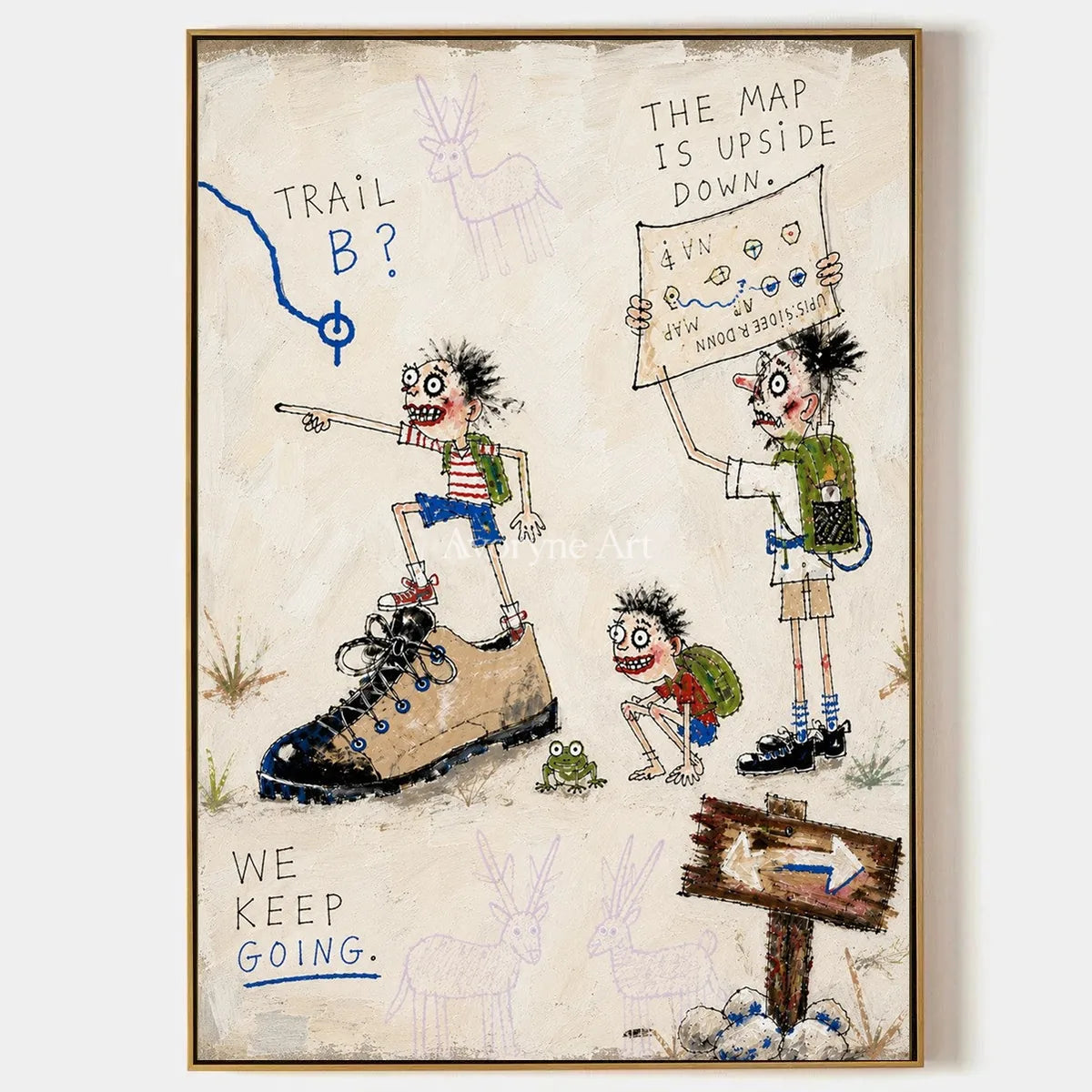 Clear Gesture, hand-painted everyday character wall art by Jeroen van der Meer