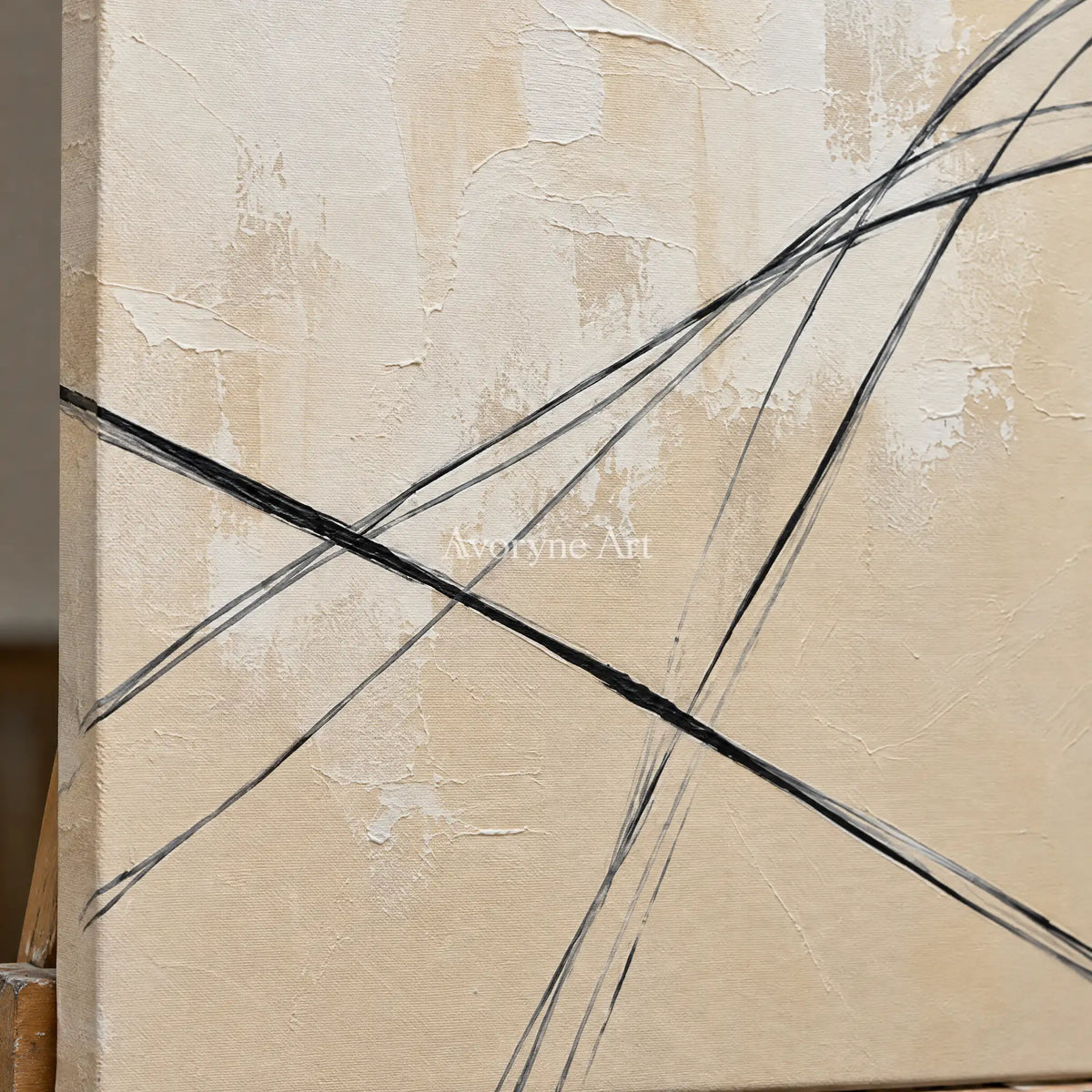 Aster Sage: Fine Line Abstract — detail easel
