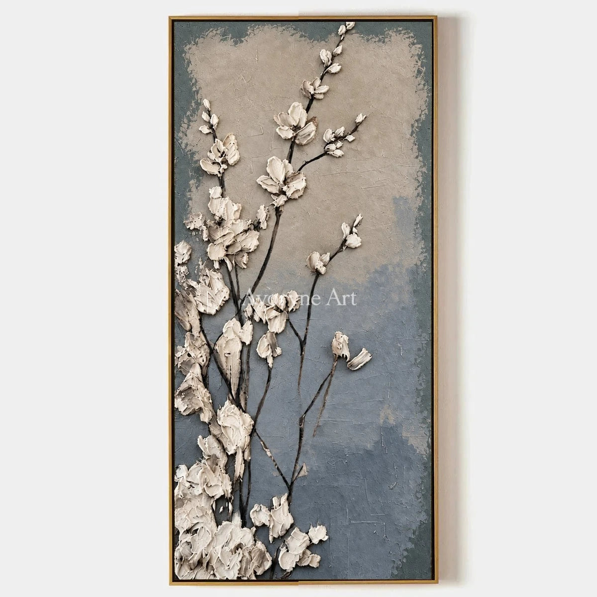 Hidden Vista, hand-painted floral texture wall art by Isla Beaumont
