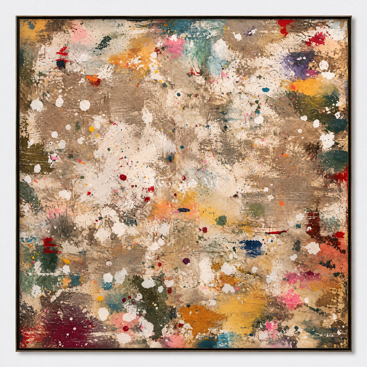 Pigment Rain: Gestural Splatter Abstract Wall Art — primary
