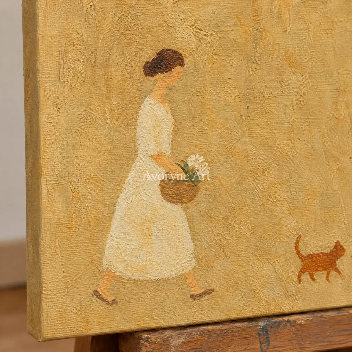Aster Passage: Golden Stroll Art — detail easel