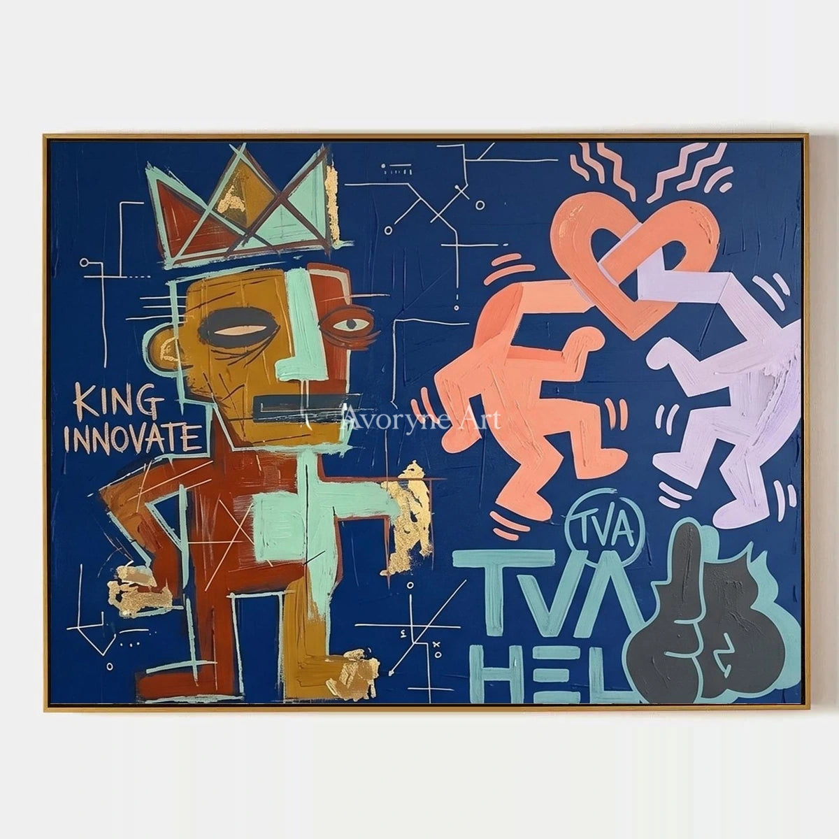 Soft Solace, hand-painted graffiti figure wall art by Caleb Monroe