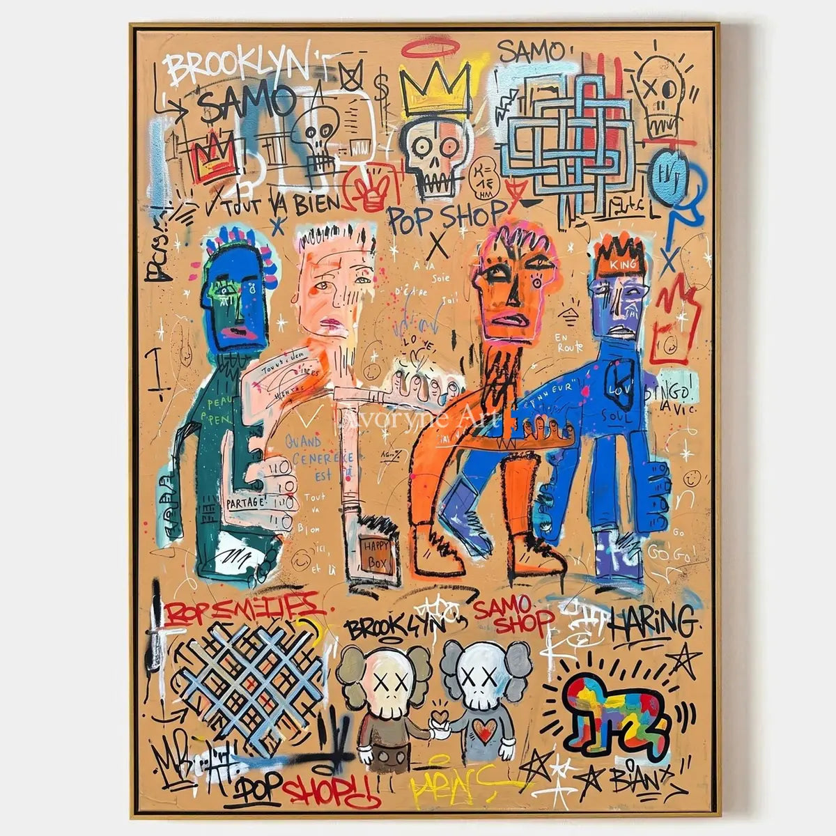 Hidden Drift, hand-painted graffiti figure wall art by Caleb Monroe