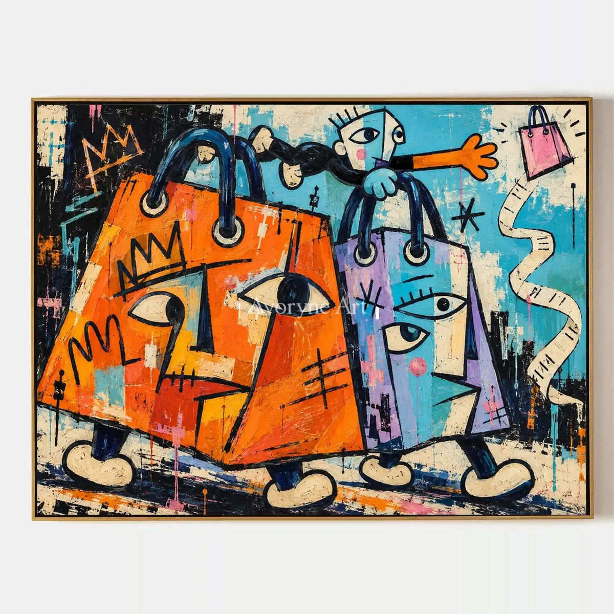 Gentle Mosaic, hand-painted graffiti figure wall art by Caleb Monroe