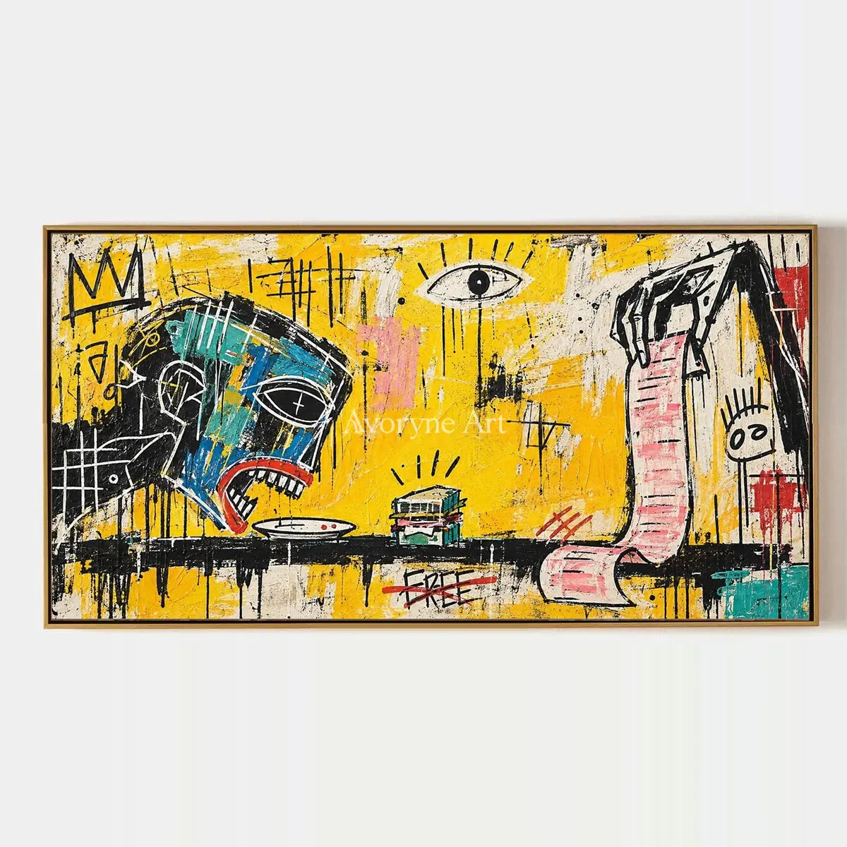 Gentle Solace, hand-painted graffiti figure wall art by Caleb Monroe