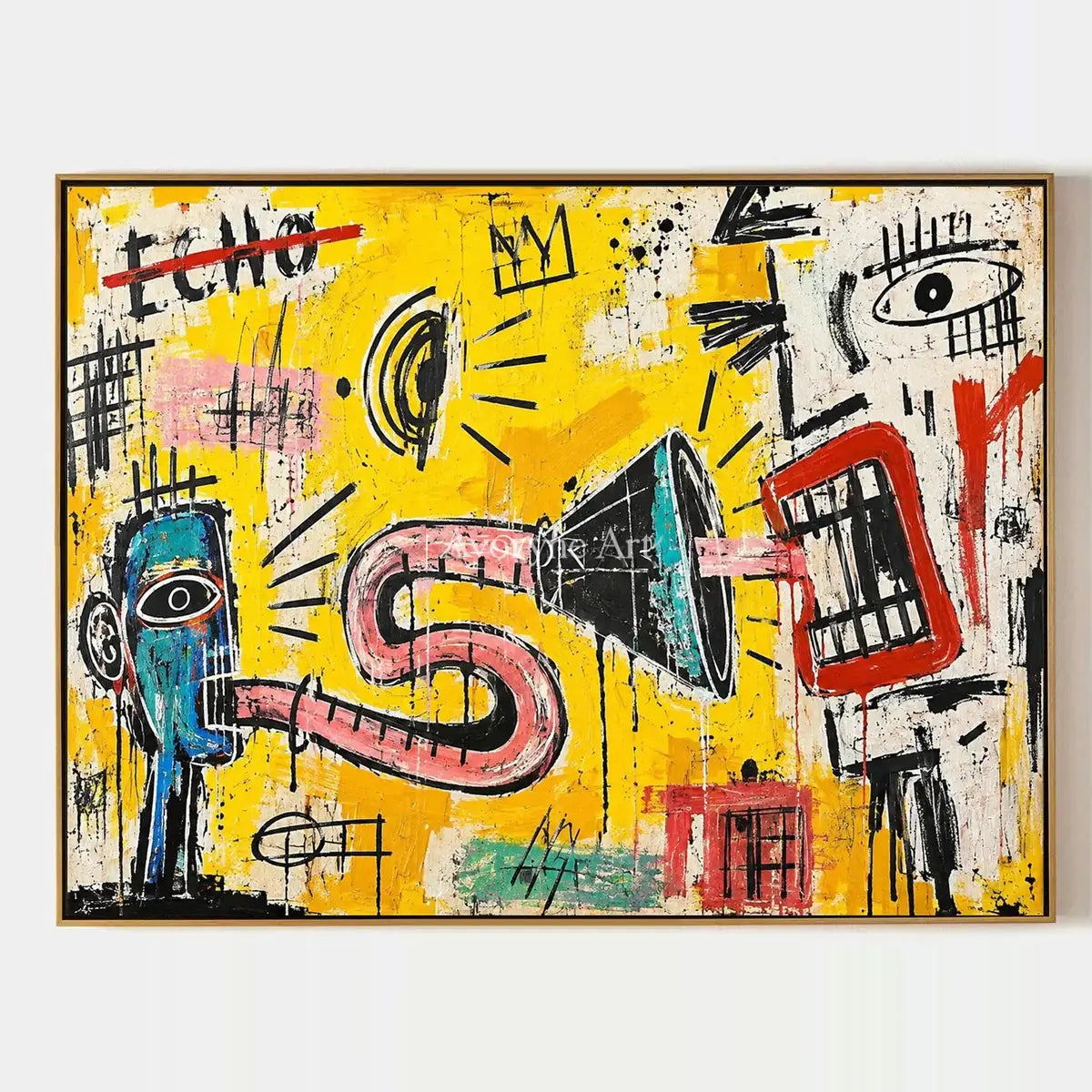 Gentle Reverberation, hand-painted graffiti figure wall art by Caleb Monroe