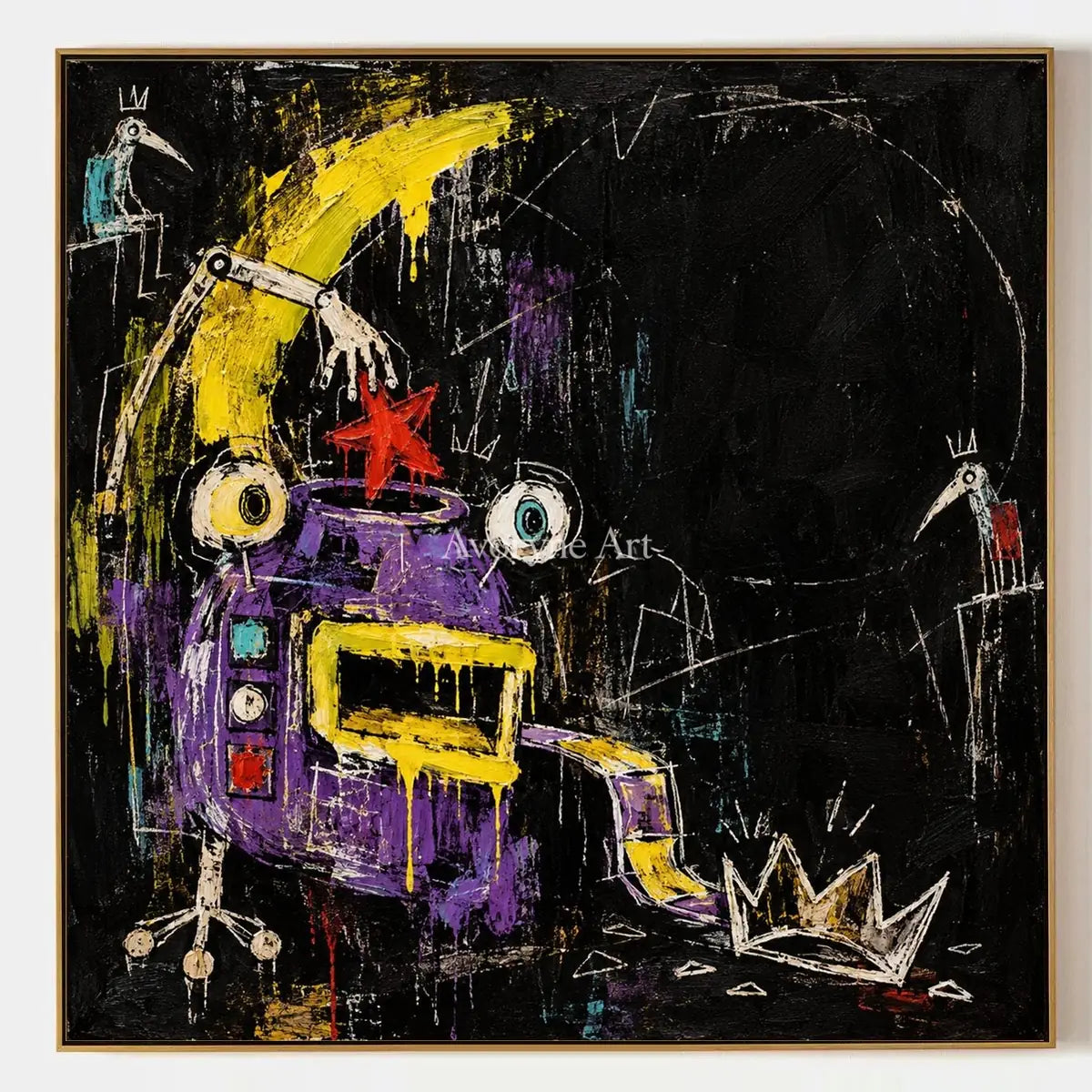 Open Rhythm, hand-painted graffiti figure wall art by Caleb Monroe