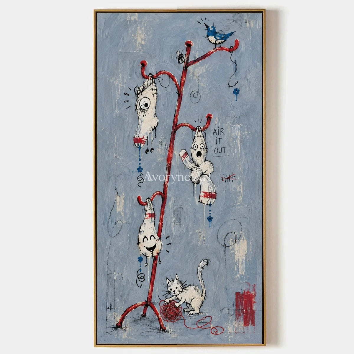 Open Current, hand-painted graffiti figure wall art by Caleb Monroe