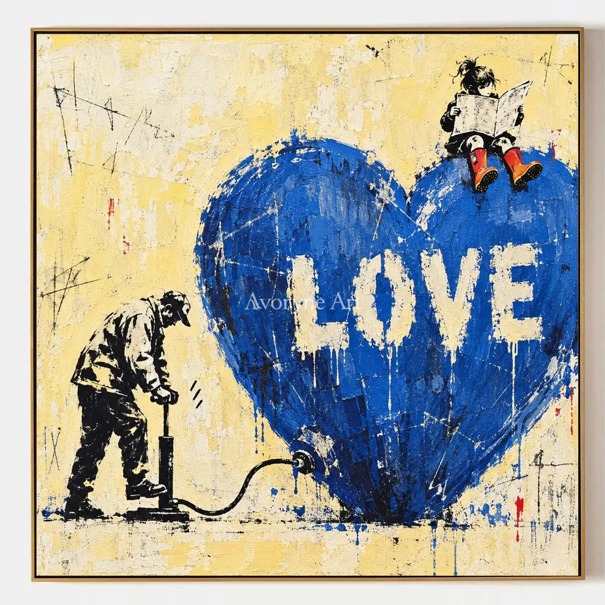 Distant Drift, hand-painted graffiti figure wall art by Caleb Monroe