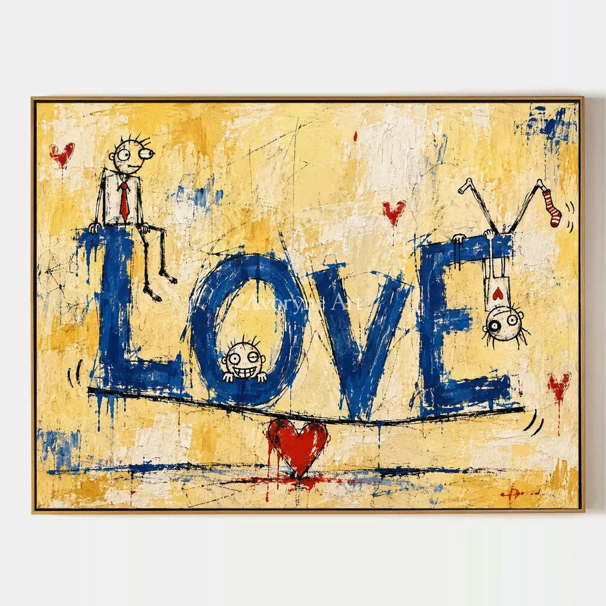 Distant Solace, hand-painted graffiti figure wall art by Caleb Monroe